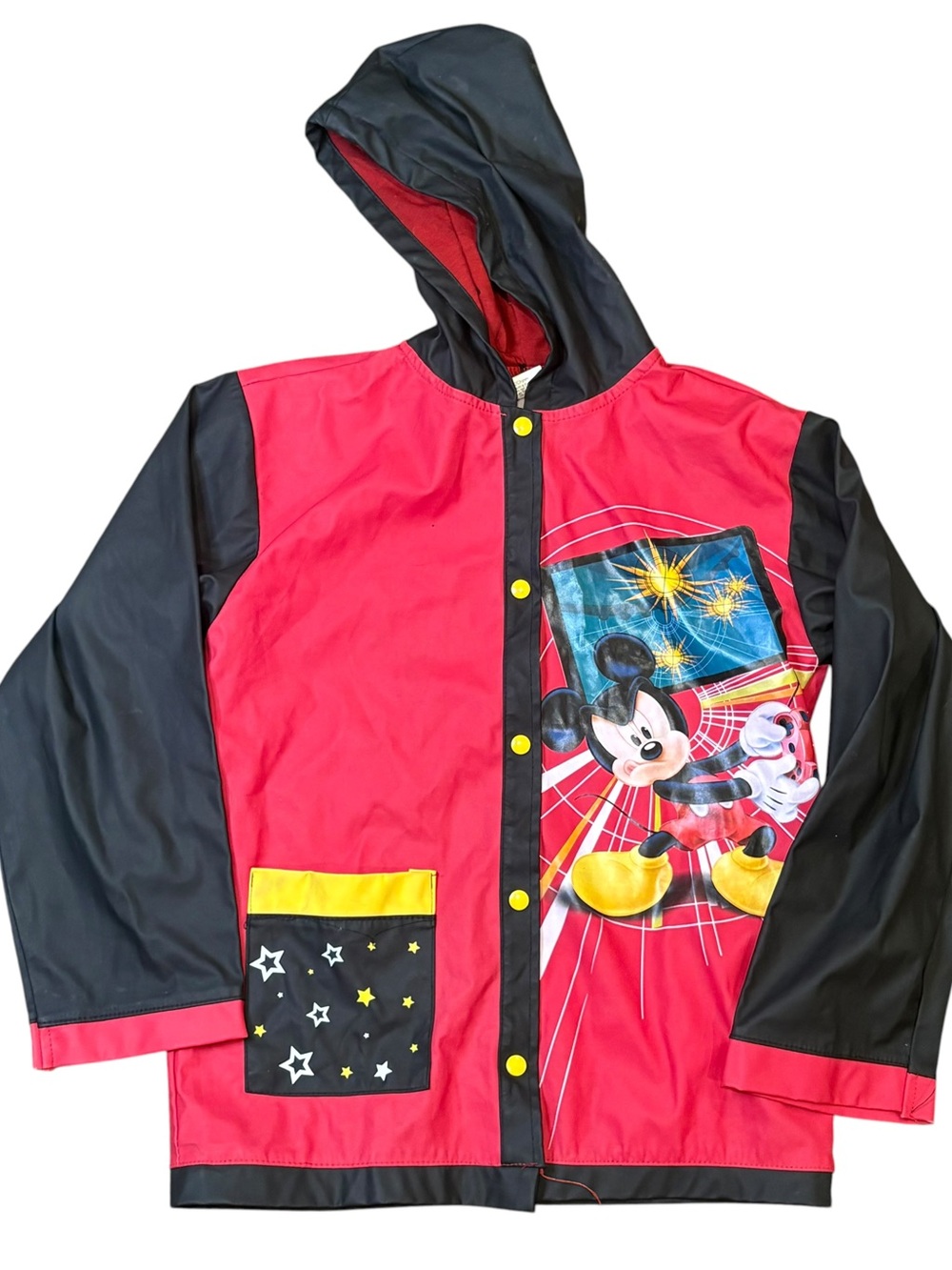 Vintage Disney Mickey Mouse Hooded Raincoat Jacket (Size M/L)